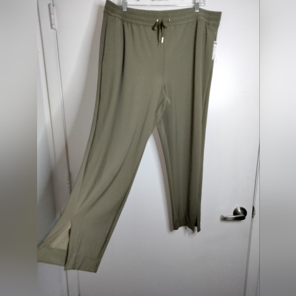 Joie (Sz XL) Olive Green Stretch Drawstring Waist Slip Pockets Pants (NEW-NWT) - Picture 4 of 10